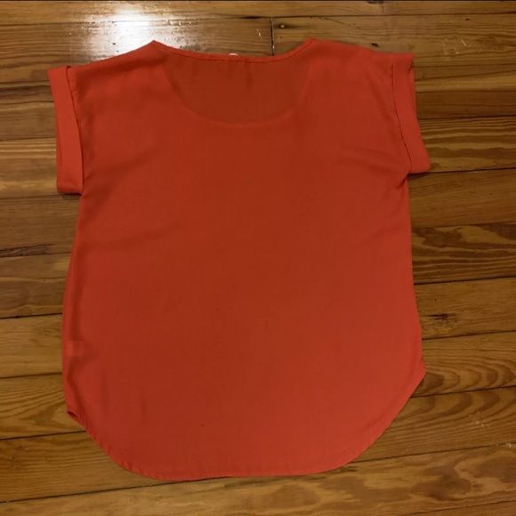 Zenana Outfitters Top Blouse Shirt Cuffed Sleeves Gold Buttons Pink Size Medium - Picture 8 of 8